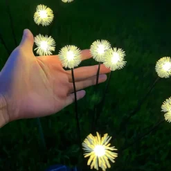 2pcs Solar Garden Swinging Light Solar Powered Dandelion Light 6/8LED Outdoor IP65 Waterproof Patio Light Path Landscape Outdoor Walkway Decoration Lamp