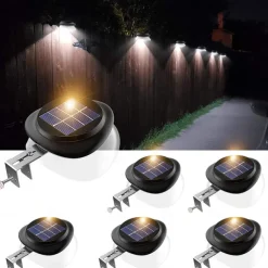 1/4/6pcs Solar Gutter Lights Outdoor Waterproof Solar Fence Light for Deck Access Courtyard Porch Driveway Garage Stair Wall Landscape Decoration Lighting Solar Night Light