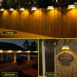 1/4/6pcs Solar Gutter Lights Outdoor Waterproof Solar Fence Light for Deck Access Courtyard Porch Driveway Garage Stair Wall Landscape Decoration Lighting Solar Night Light