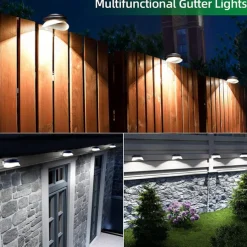 1/4/6pcs Solar Gutter Lights Outdoor Waterproof Solar Fence Light for Deck Access Courtyard Porch Driveway Garage Stair Wall Landscape Decoration Lighting Solar Night Light
