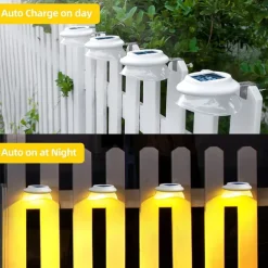 1/4/6pcs Solar Gutter Lights Outdoor Waterproof Solar Fence Light for Deck Access Courtyard Porch Driveway Garage Stair Wall Landscape Decoration Lighting Solar Night Light