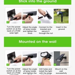 2PCS Solar Landscape Spotlight Outdoor 2 Brightness Modes 2 in 1 Solar Landscape Spotlight IP67 Waterproof Solar outdoor light lawn light pathway lights