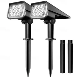 2PCS Solar Landscape Spotlight Outdoor 2 Brightness Modes 2 in 1 Solar Landscape Spotlight IP67 Waterproof Solar outdoor light lawn light pathway lights