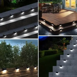 20pcs Solar LED Fence Lights - Effortless Charging, Durable Waterproof Design - Brighten Your Garden, Steps & Pathways with Cool White Ambiance - A Perfect Decorative Lighting Solution for Courtyards