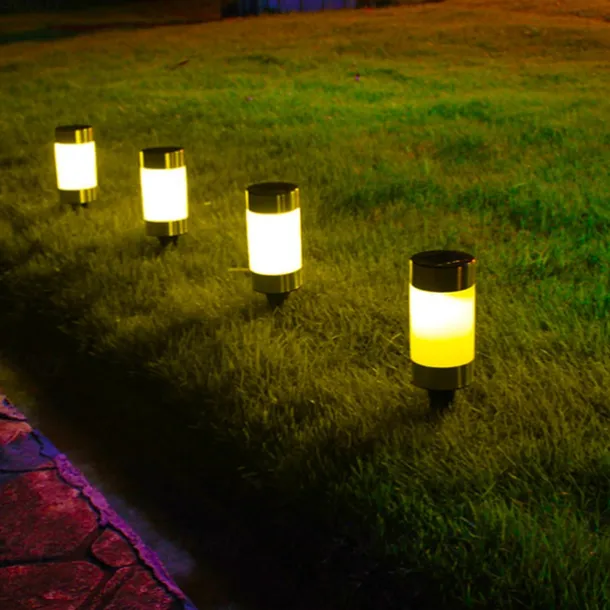 2pcs Solar Mini Pathway Lights Outdoor Garden Lights Ground Plug Led Garden Lamp Super Bright Solar Plastic Lawn Lamp Garden Landscape Lamp