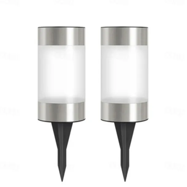 2pcs Solar Mini Pathway Lights Outdoor Garden Lights Ground Plug Led Garden Lamp Super Bright Solar Plastic Lawn Lamp Garden Landscape Lamp