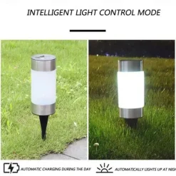 2pcs Solar Mini Pathway Lights Outdoor Garden Lights Ground Plug Led Garden Lamp Super Bright Solar Plastic Lawn Lamp Garden Landscape Lamp