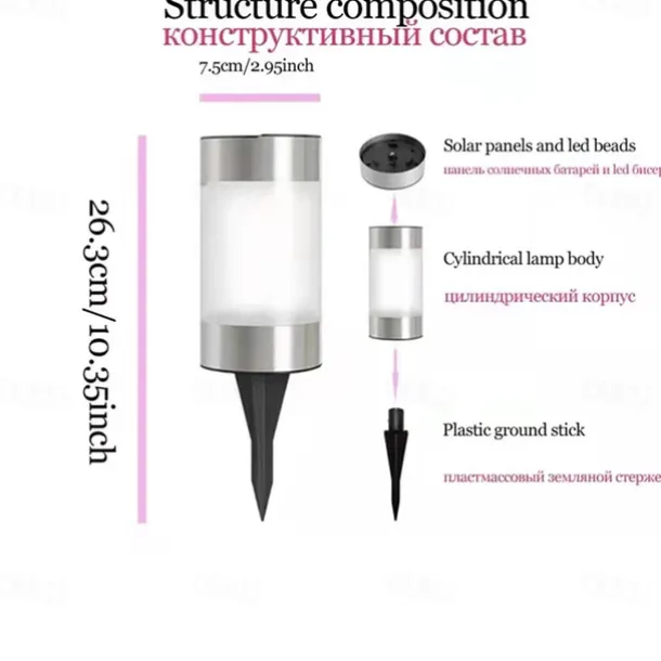 2pcs Solar Mini Pathway Lights Outdoor Garden Lights Ground Plug Led Garden Lamp Super Bright Solar Plastic Lawn Lamp Garden Landscape Lamp