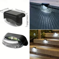 4pcs Solar Outdoor Deck Lights Waterproof Courtyard Garden Scenic Villa Park Light Balcony Stairs Wall And Railings Decorated With Solar Night Lights