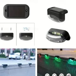 4pcs Solar Outdoor Deck Lights Waterproof Courtyard Garden Scenic Villa Park Light Balcony Stairs Wall And Railings Decorated With Solar Night Lights