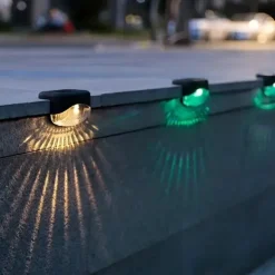 4pcs Solar Outdoor Deck Lights Waterproof Courtyard Garden Scenic Villa Park Light Balcony Stairs Wall And Railings Decorated With Solar Night Lights