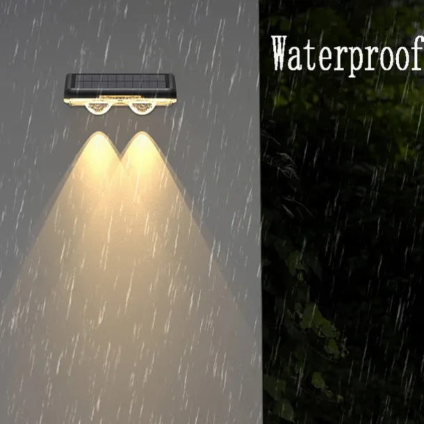 1/2pcs Solar Outdoor Wall Light Courtyard Waterproof Wall Wash Light RGB Color Changing Villa Garden Fence Porch Landscape Decoration