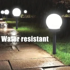 3pcs Solar Pathway Garden Light Small White Ball Light Round Ball Bulb Light Led Outdoor Decorative Landscape Garden Villa Lawn Light Ground Plug Light Waterproof