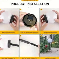 3pcs Solar Pathway Garden Light Small White Ball Light Round Ball Bulb Light Led Outdoor Decorative Landscape Garden Villa Lawn Light Ground Plug Light Waterproof