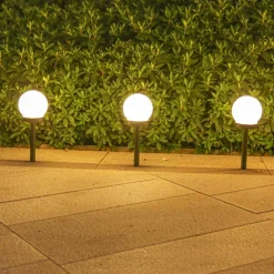 3pcs Solar Pathway Garden Light Small White Ball Light Round Ball Bulb Light Led Outdoor Decorative Landscape Garden Villa Lawn Light Ground Plug Light Waterproof