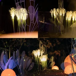 2PCS Solar Pathway Lights, Waterproof LED Bulrush Fiber Garden Lights for Christmas Outdoor Garden & Walkway Decor