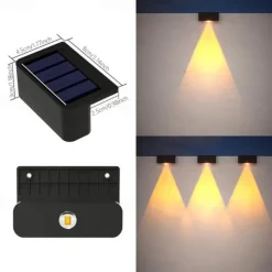 4/8pcs Solar Powered Outdoor Wall Lights Garden Pathway Step Lights High-Efficiency Silicon Panels No Wiring Required Optical Control with Installation Hardware