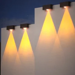 4/8pcs Solar Powered Outdoor Wall Lights Garden Pathway Step Lights High-Efficiency Silicon Panels No Wiring Required Optical Control with Installation Hardware