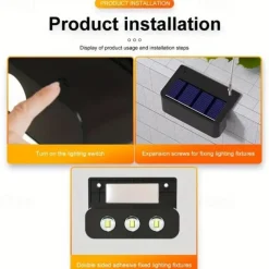 4/8pcs Solar Powered Outdoor Wall Lights Garden Pathway Step Lights High-Efficiency Silicon Panels No Wiring Required Optical Control with Installation Hardware