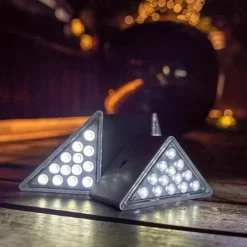 2/6pcs Solar Step Lights, Outdoor Deck Lights Triangle Solar Deck Lights IP67 Waterproof Auto on Off Decoration Lights for Stair Patio Yard, Driveway, Porch, Front Door, Sidewalk, Warm White