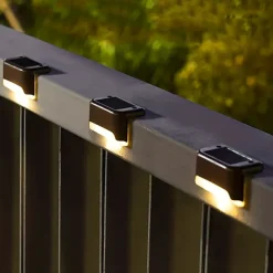 4pcs Solar Step Lights Outdoor LED Deck Stair Lights Waterproof LED for Garden Fence Step Railing Stairs Yard Patio Pathway Holiday Light