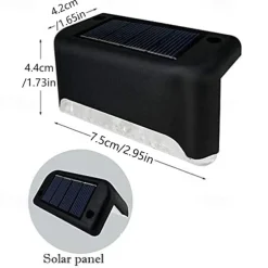 4pcs Solar Step Lights Outdoor LED Deck Stair Lights Waterproof LED for Garden Fence Step Railing Stairs Yard Patio Pathway Holiday Light