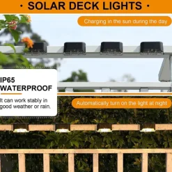 4pcs Solar Step Lights Outdoor LED Deck Stair Lights Waterproof LED for Garden Fence Step Railing Stairs Yard Patio Pathway Holiday Light