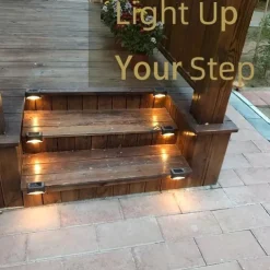 8pcs Solar Step Lights Solar Outdoor Courtyard Lights for Fence Steps Stairs Decks Fences Paths Patio Pathway