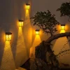 2pcs Solar Wall Light Outdoor Waterproof Garden Light Courtyard Landscape Decoration Fence Corner Porch 2 Modes Lighting