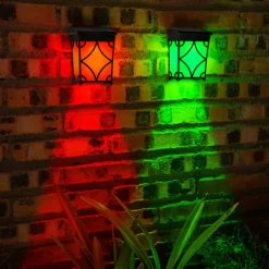 2pcs Solar Wall Light Outdoor Waterproof Garden Light Courtyard Landscape Decoration Fence Corner Porch 2 Modes Lighting