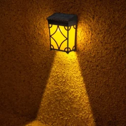 2pcs Solar Wall Light Outdoor Waterproof Garden Light Courtyard Landscape Decoration Fence Corner Porch 2 Modes Lighting