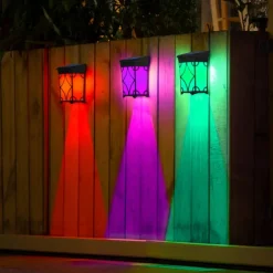 2pcs Solar Wall Light Outdoor Waterproof Garden Light Courtyard Landscape Decoration Fence Corner Porch 2 Modes Lighting