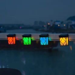 2pcs Solar Wall Light Outdoor Waterproof Garden Light Courtyard Landscape Decoration Fence Corner Porch 2 Modes Lighting