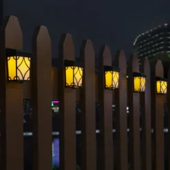 2pcs Solar Wall Light Outdoor Waterproof Garden Light Courtyard Landscape Decoration Fence Corner Porch 2 Modes Lighting