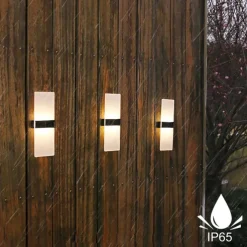 2pcs Solar Wall Lights 2 Modes Lighting Outdoor Waterproof LED Wall Lamp Intelligent Light Control Garden Fence Lights Solar Lamp Courtyard Street Landscape Light