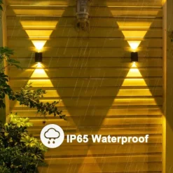 2pcs Solar Wall Lights Outdoor LED Garden Lights Waterproof Wall Light Smart Light Control Sensor Porch Lamp Courtyard Balcony Fence Channel Lighting Landscape Decoration Solar Night Light