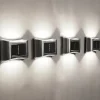 4pcs Solar Wall Lights Outdoor 6LED Waterproof Wall Lamp for Balcony Patio Courtyards Fence Lamps Garden Decor Solar Outdoor Wall Light
