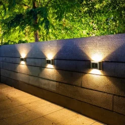 4pcs Solar Wall Lights Outdoor 6LED Waterproof Wall Lamp for Balcony Patio Courtyards Fence Lamps Garden Decor Solar Outdoor Wall Light