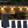 2pcs Solar Wall Washer Lights – High Brightness Waterproof, 3-Sided Luminous, Garden Villa Yard Fence Porch Landscape Decoration