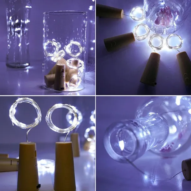 10Pcs Solar Wine Bottle Lights Outdoor Cork Shape Fairy Lights Garland Christmas Light Copper Wire Home Room Decoration Lamp 2m 1m