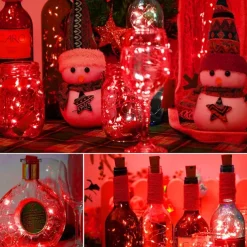10Pcs Solar Wine Bottle Lights Outdoor Cork Shape Fairy Lights Garland Christmas Light Copper Wire Home Room Decoration Lamp 2m 1m