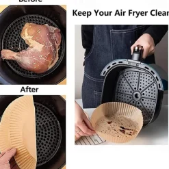 200PCS Special Paper for Air Fryer Baking Oil-proof and Oil-absorbing Paper for Household Barbecue Plate Food Oven Kitchen Pan Pad