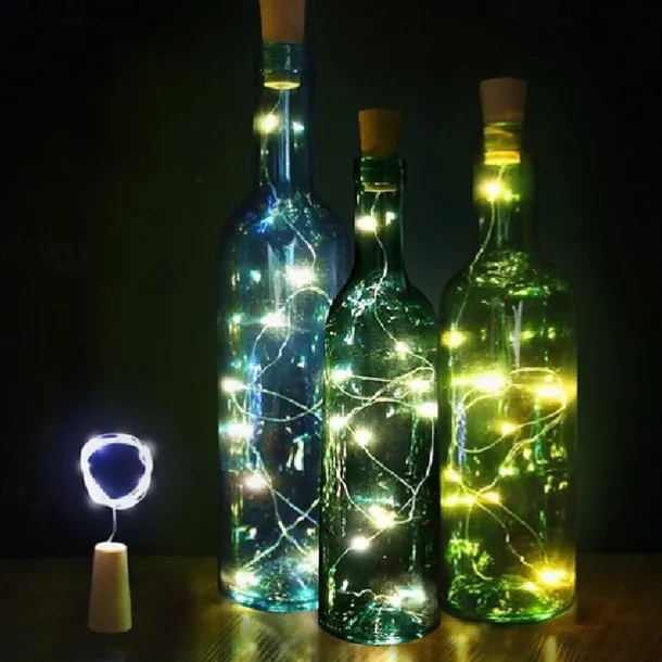 5pcs String Led Wine Bottle with Cork 2M 20 LEDs Bottle Lights Battery Cork for Party Wedding Christmas Halloween Bar Decor