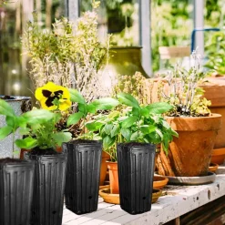 20Pcs Tall Tree Pots,Plastic Deep Nursery Treepots, Seedling Flower Plant Container Pots for Indoor Outdoor Garden Plants