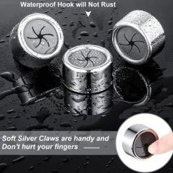 2pcs Towel Holder, Self Adhesive Wall Dish Towel Hook, Round Wall Mount Towel Holder For Bathroom, Kitchen And Home, Wall, Cabinet, Garage, No Drilling Required