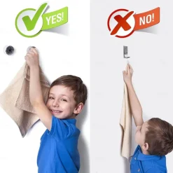 2pcs Towel Holder, Self Adhesive Wall Dish Towel Hook, Round Wall Mount Towel Holder For Bathroom, Kitchen And Home, Wall, Cabinet, Garage, No Drilling Required