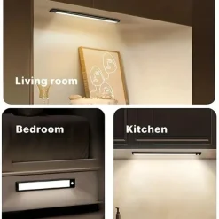 1/2pcs Ultra-thin Motion Sensor LED Night Light Cabinet Light Three-color Dimmable USB Charging Wardrobe Kitchen Home Lighting 20/30/40/50cm