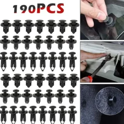 190Pcs Universal Plastic Fender Trim Panel Clips Set Bumper Fasteners Push Pin Rivets Auto Body Retainer Kit Car Replacement