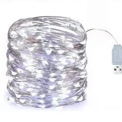 2pcs USB LED String Lights, Copper/Silver Wire Waterproof Fairy Lights 2m 3m 5m 10m 20m for Christmas, Wedding, Party Decor