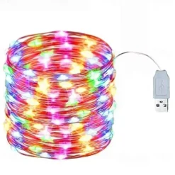2pcs USB LED String Lights, Copper/Silver Wire Waterproof Fairy Lights 2m 3m 5m 10m 20m for Christmas, Wedding, Party Decor